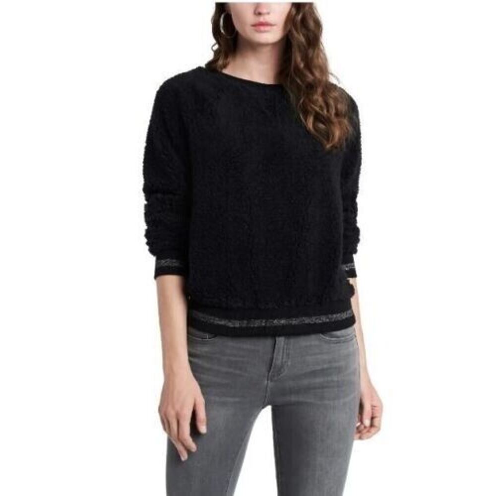 1. State Women's Teddy Long Sleeve Crewneck Pullover in Black‎ XLarge MSRP $69